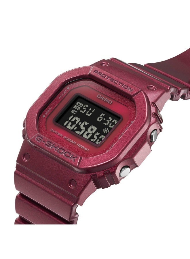 G-SHOCK Digital Women’s Watch GMD‑S5600RB‑4DR, 40.5 mm Black Dial, Red Resin Band, 200 m WR - Image 1